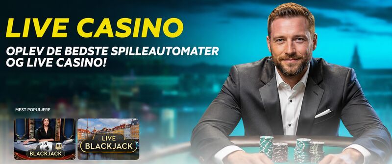 Live casino med professionel dealer og populære Blackjack-spil