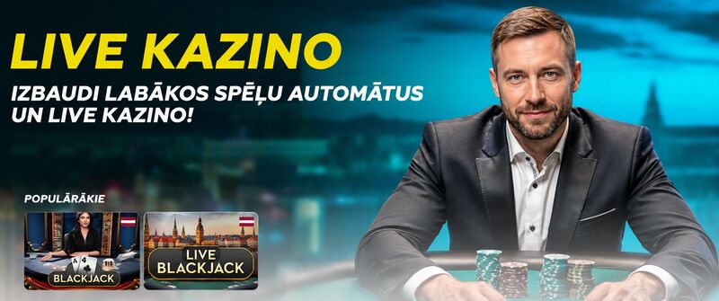 Live kazino ar profesionālu dīleri un populārām Blackjack spēlēm