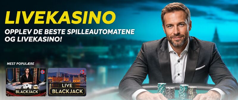 Livekasino med profesjonell dealer og populære Blackjack-spill.